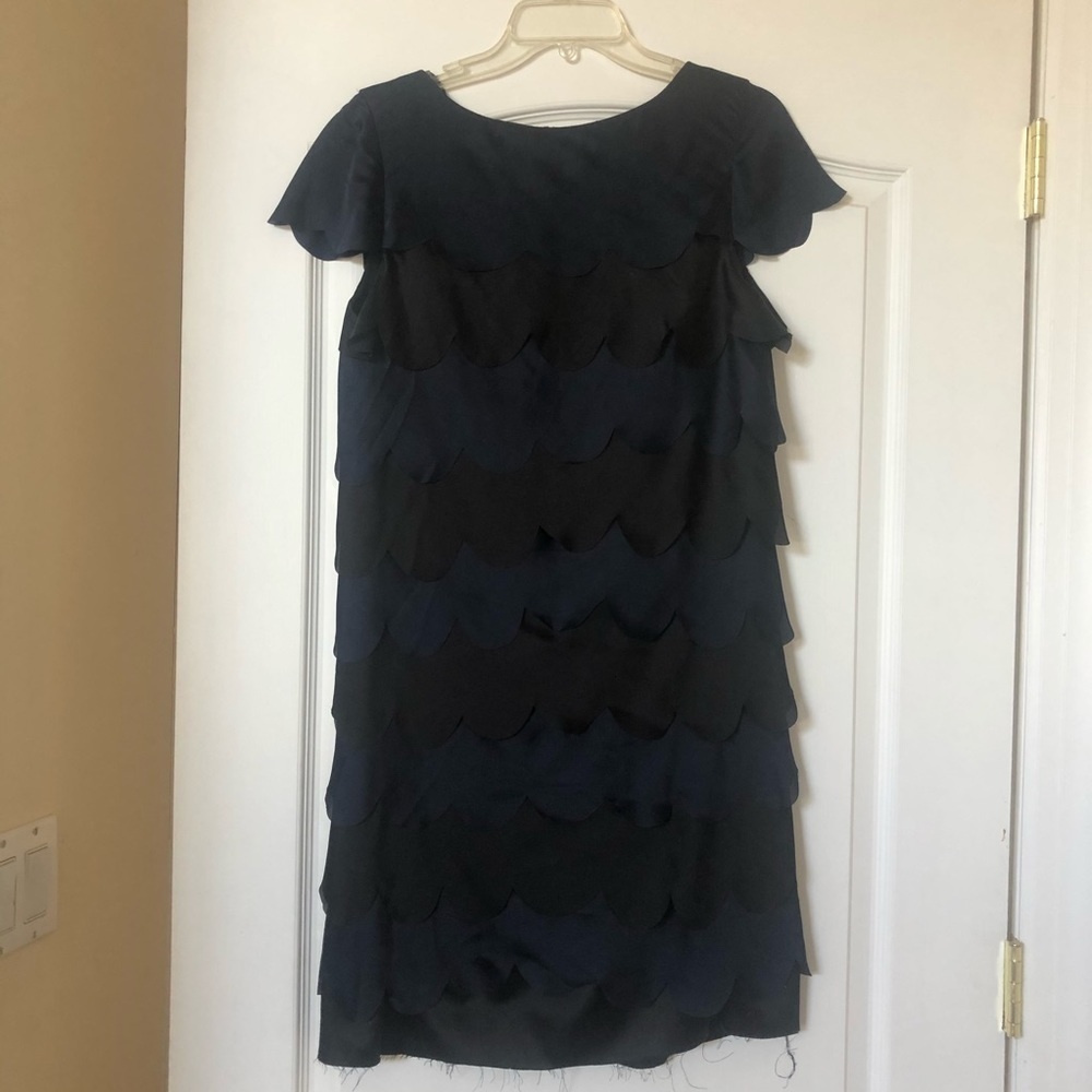 Ali Ro Navy Blue and Black Tiered Dress